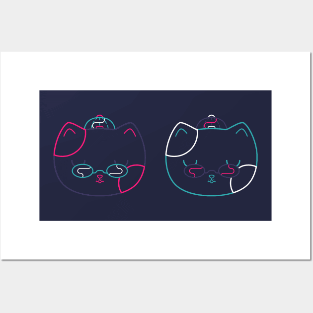 Radical Neon Cat Wall Art by BadOdds